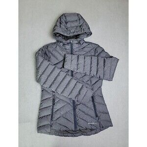 Eddie‎ Bauer Down Jacket Womens S Gray Full Zip Pockets Quilted Packable Outdoor
